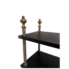 Mixed Metals Vintage Etagere With Seven Faux Leather Shelves