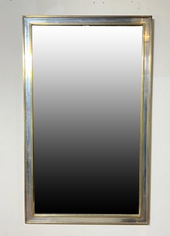 Mixed Metals Wall Mirror Attributed to Guy Lefevre for Maison Jansen Circa 1950s