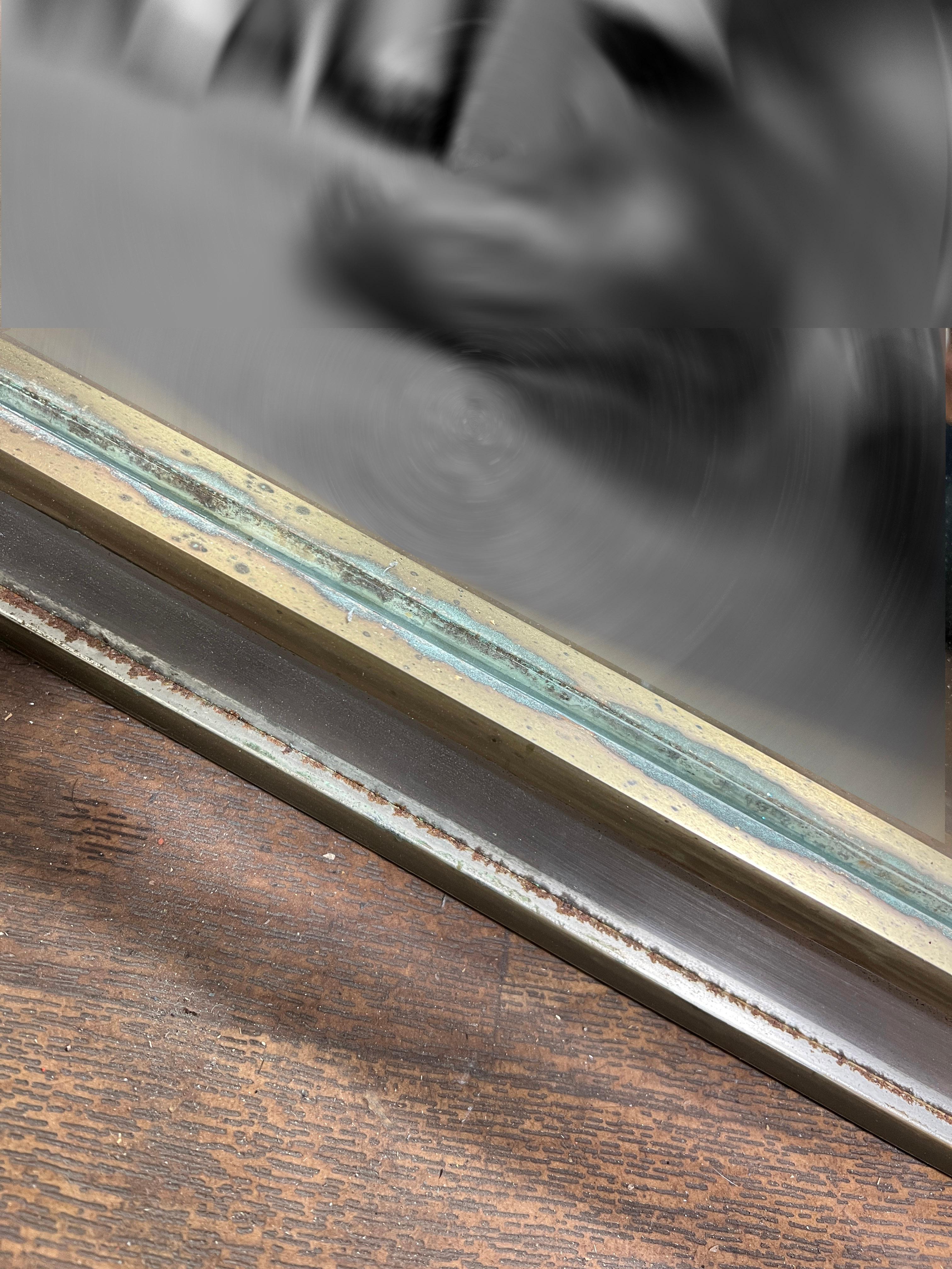 Metà XX secolo Mixed Metals Wall Mirror Attributed to Guy Lefevre for Maison Jansen Circa 1950s in vendita