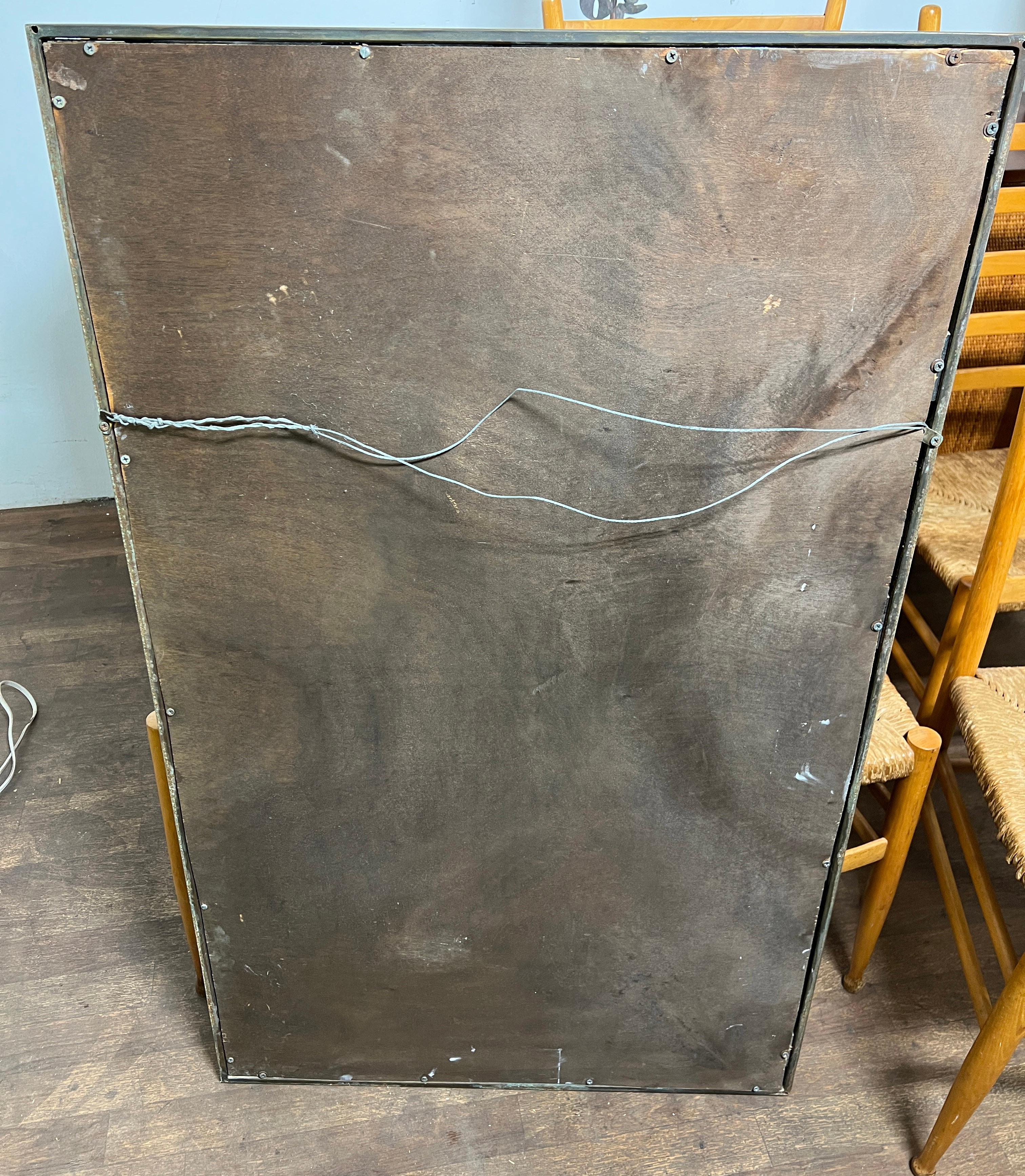 Ottone Mixed Metals Wall Mirror Attributed to Guy Lefevre for Maison Jansen Circa 1950s in vendita