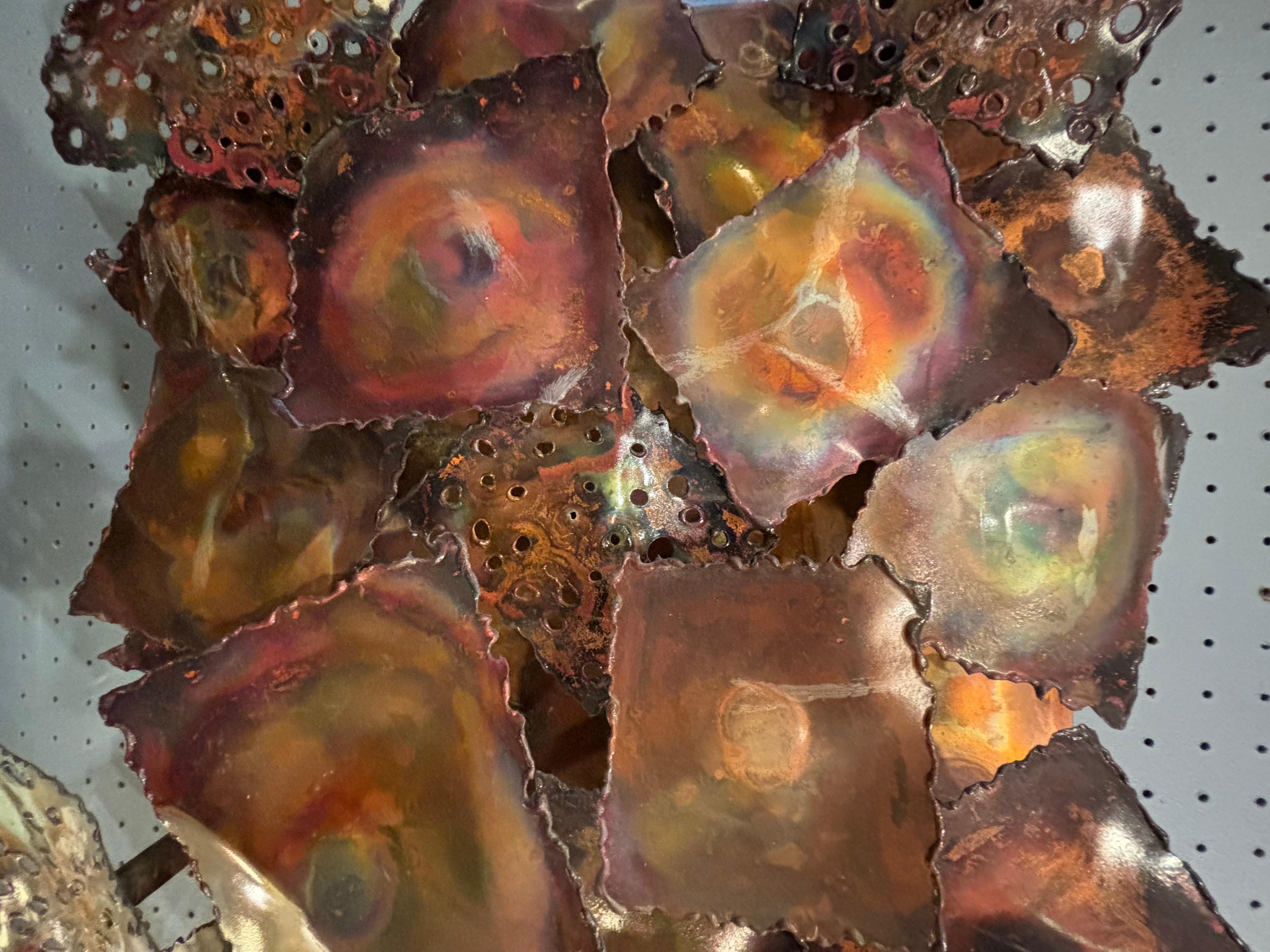 Mid-Century Modern Mixed Metals Welded Wall Sculpture