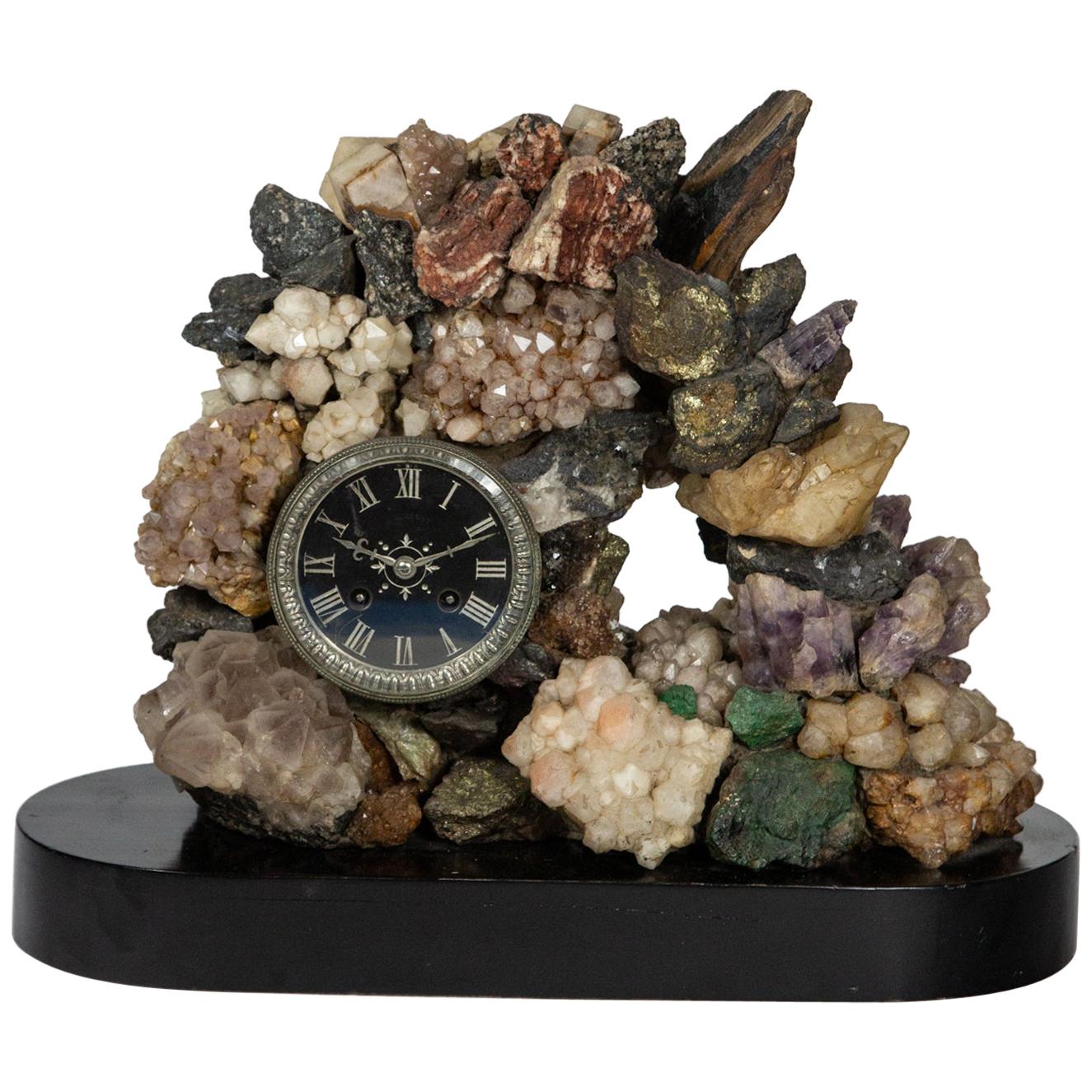 Mixed Mineral Clock with Key