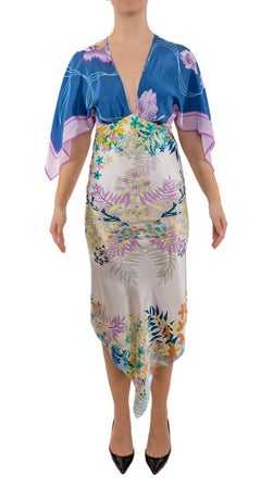 Mixed Pastels & Blue Silk 2 Scarf Dress