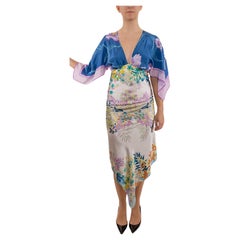 Mixed Pastels & Blue Silk 2 Scarf Dress