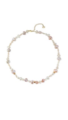 Mixed pearl necklace 14 karat yellow gold