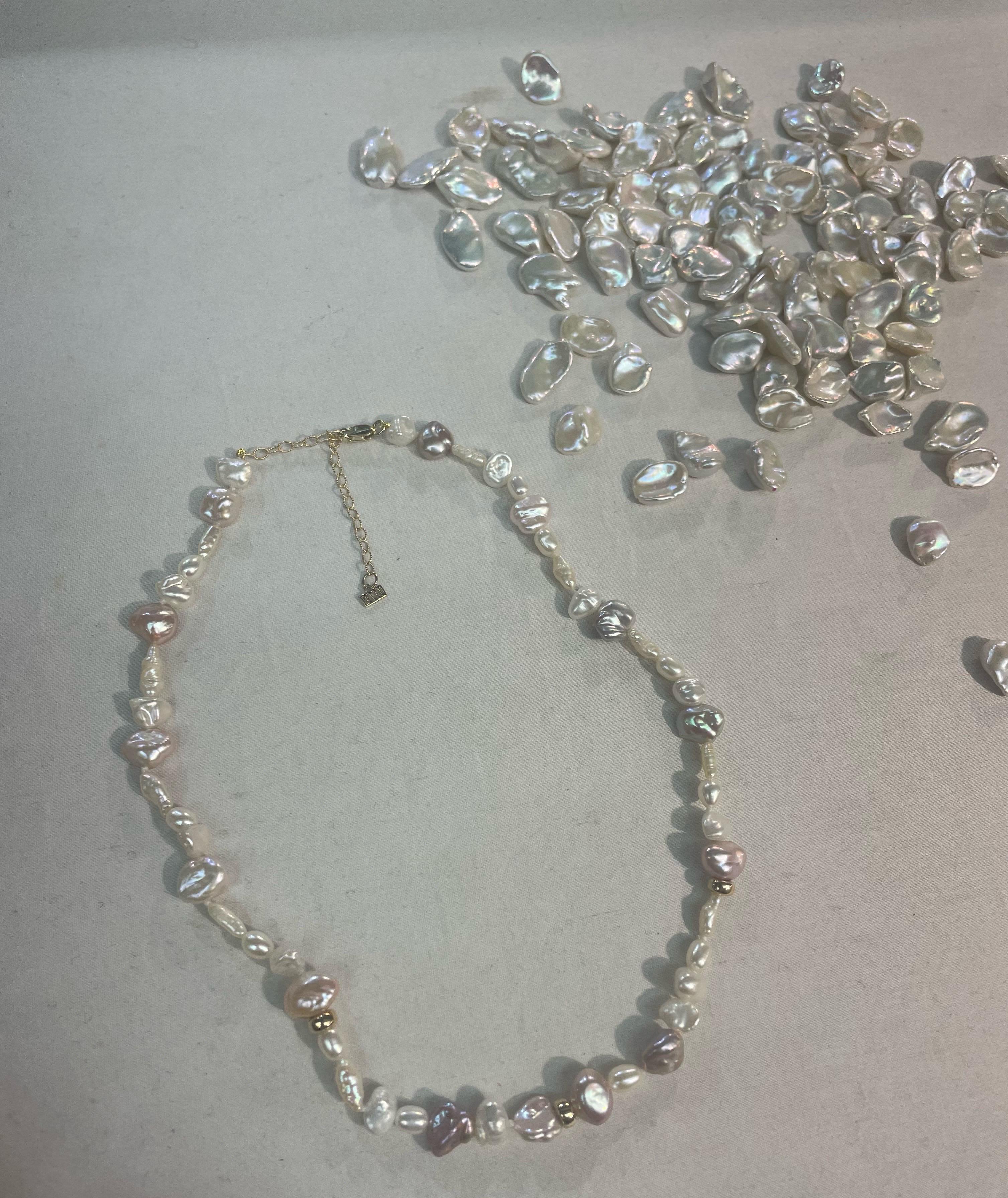 Mixed Perlen-Halskette aus 14 Karat Gelbgold im Zustand „Neu“ im Angebot in New York, NY