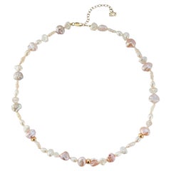 Mixed pearl necklace 14 karat yellow gold Mixed pearl necklace 14 karat yellow gold