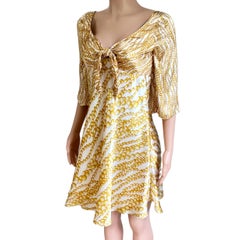 Mixed Pearls Print Silk Boho Dress FLORA KUNG