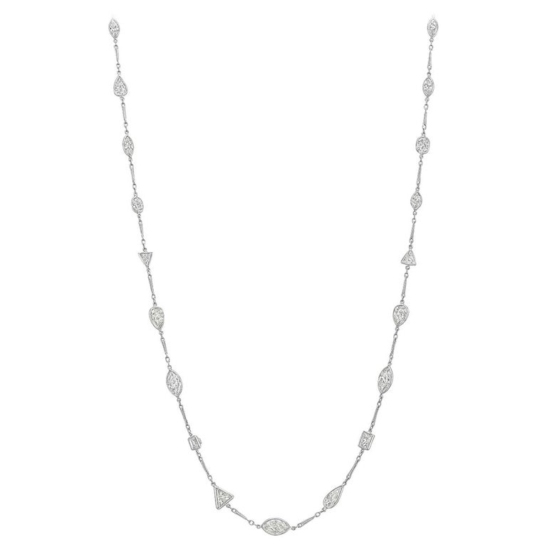 MixedShape Diamond Long Chain Necklace '27.91 Carat Tw' at 1stDibs