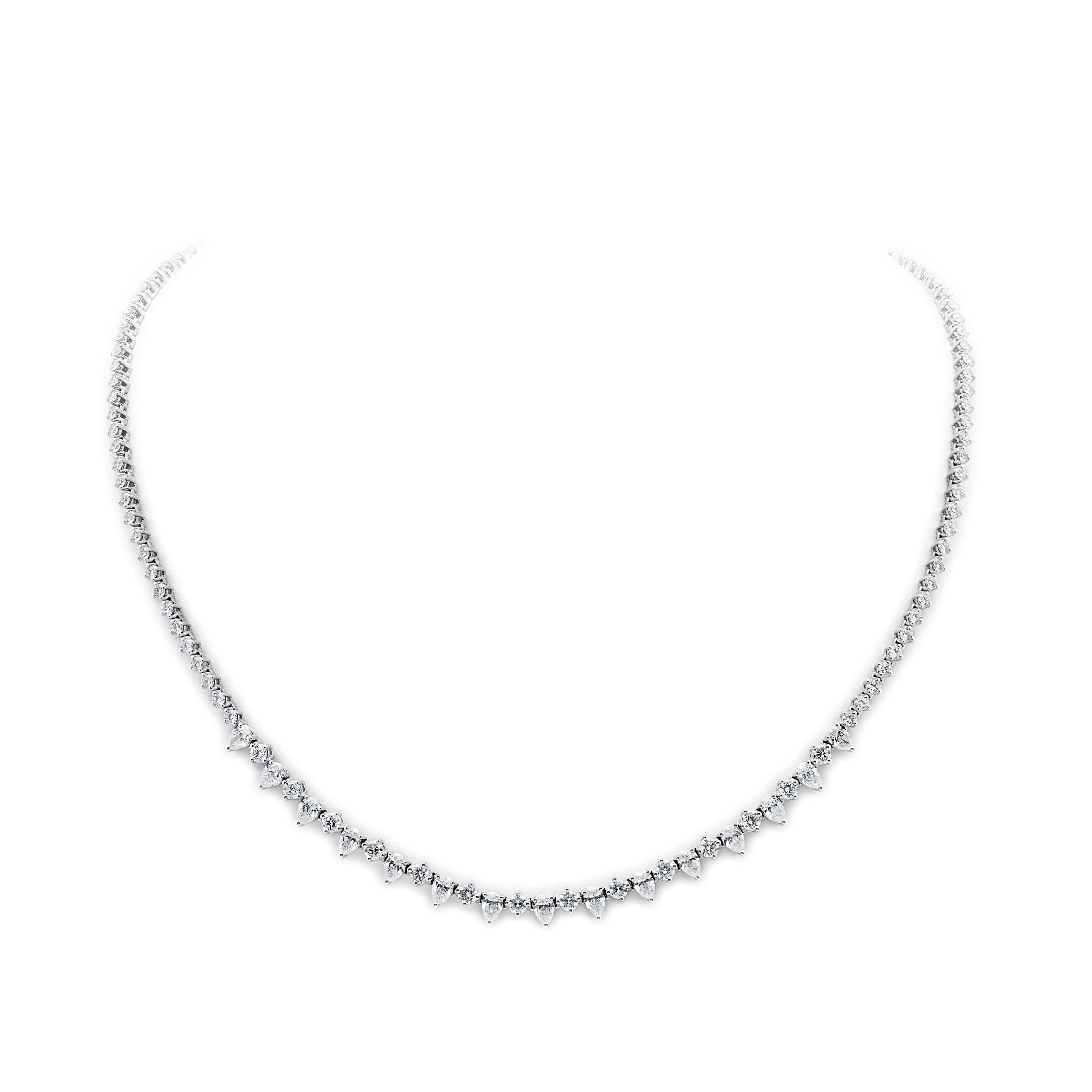 Mixed Shape Diamant-Tennis-Halskette im Zustand „Neu“ im Angebot in New York, NY