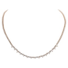 Mixed Shape Diamond Tennis Necklace in Rose Gold