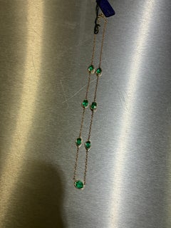 Belfiore Jewelry 14K Yellow Gold Emerald Necklace, 7.14ct Total Weight