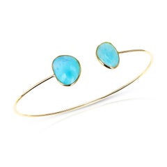 Larimar-Armreif in gemischter Form, 18k
