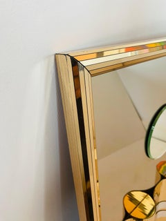 Mixed Silver and Gold Metal Designer Style Mirrored Wall Sculpture