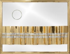 Gemischte Silber und Gold Metall gespiegelt hängende Wand-Skulptur