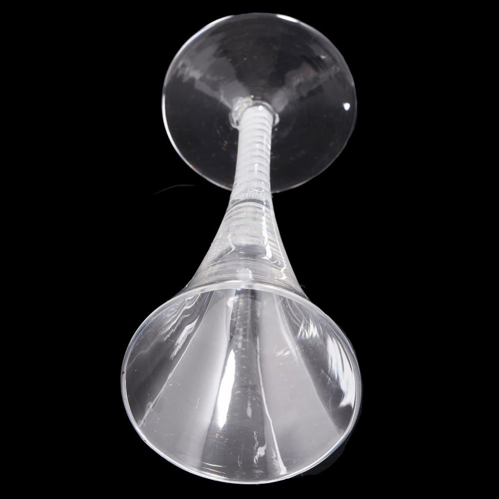 British Mixed Twist Georgian Glass Flute c1760 For Sale