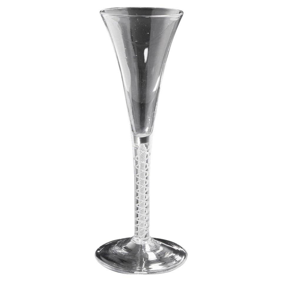 Gemischter Twist Georgianische Glasflöte um 1760
