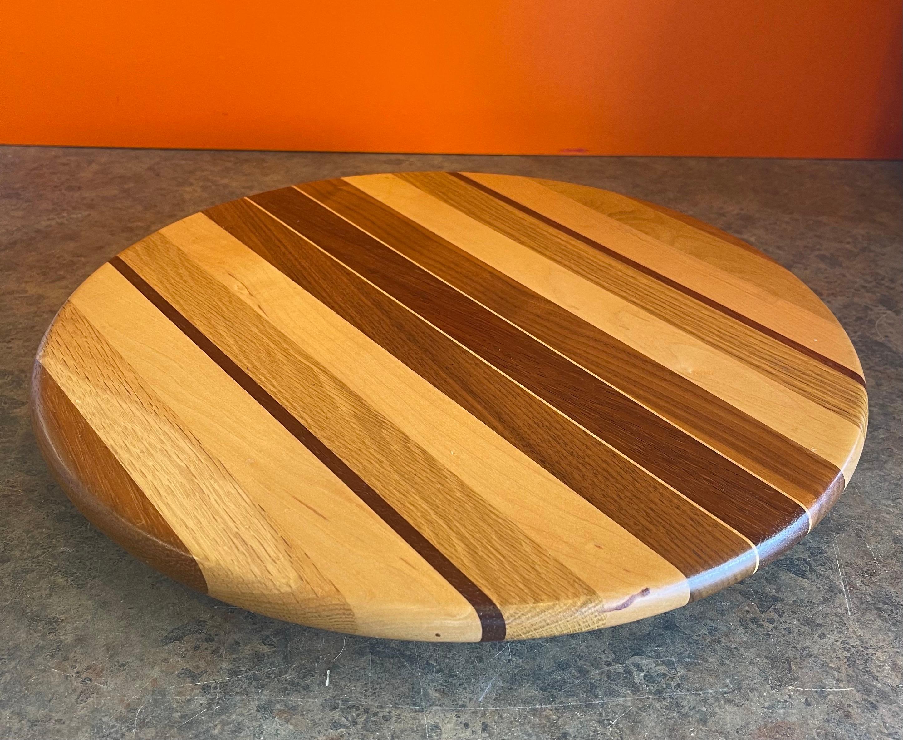 wooden lazy susan serving board