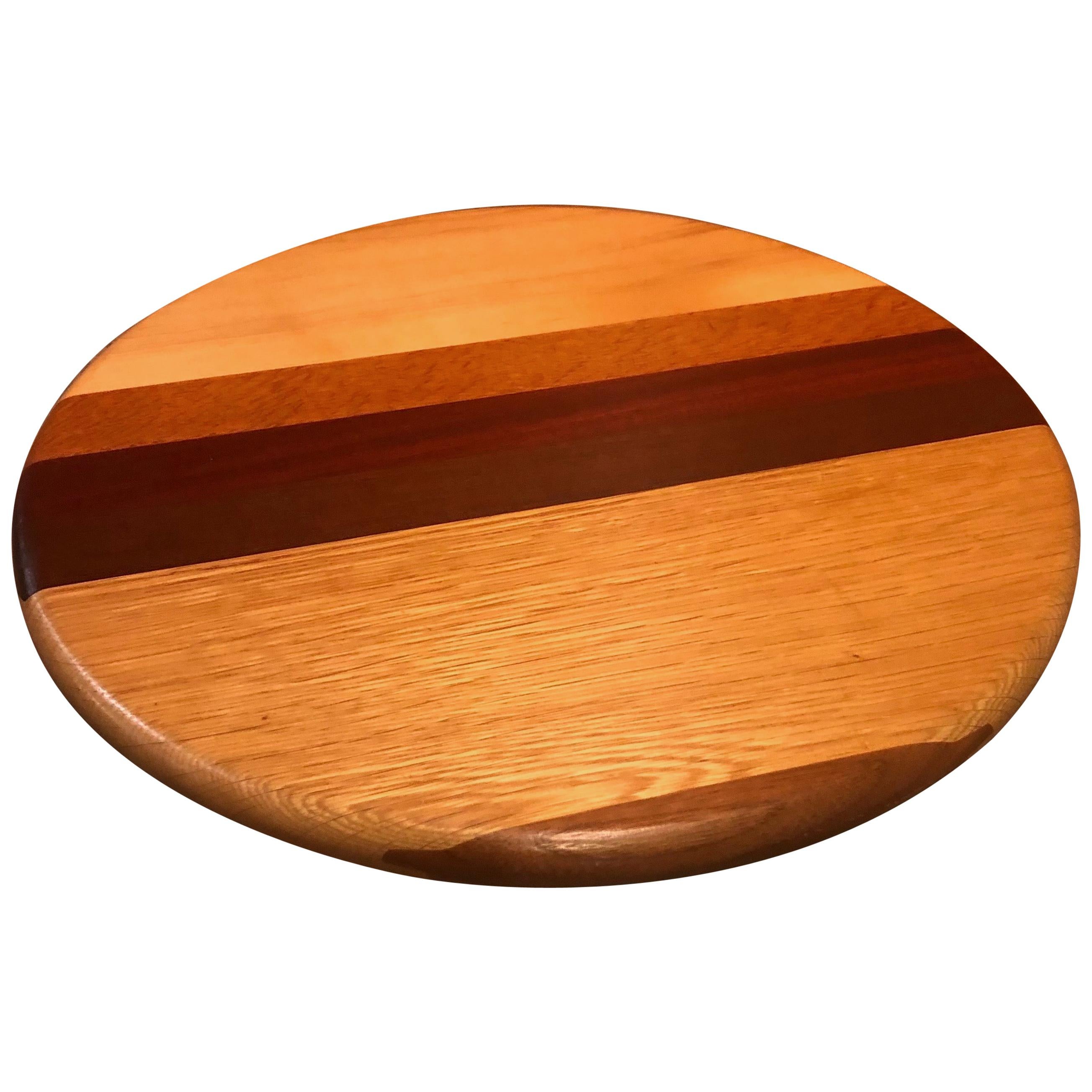 Mixed Woods Lazy Susan Tray by David Levy For Sale