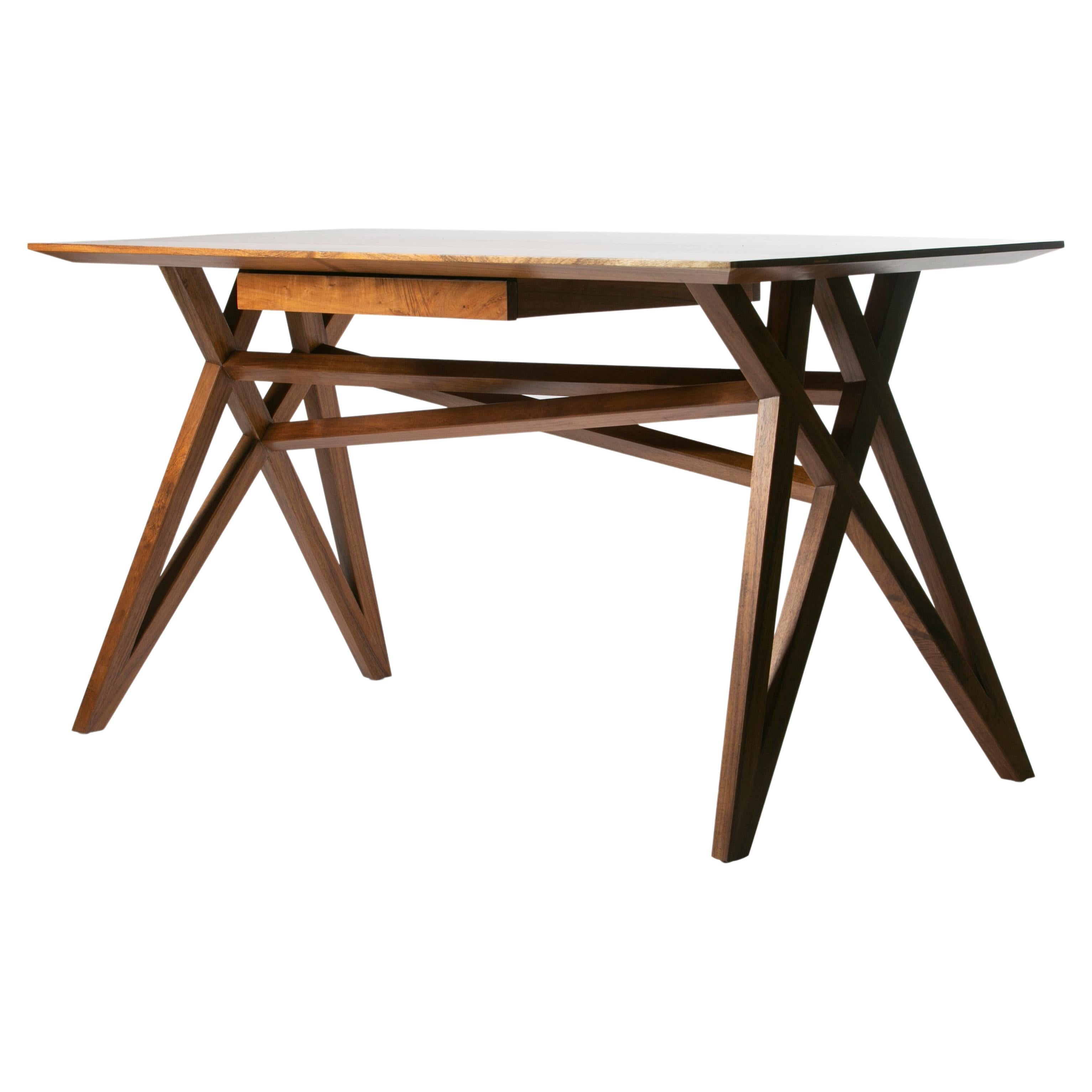 Mixquic 140 Tropical Hardwood Desk, Contemporary Mexican Design For Sale