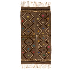 Couverture en Serape, symbole des nuages et des Thunder, Oaxaca, Mexique