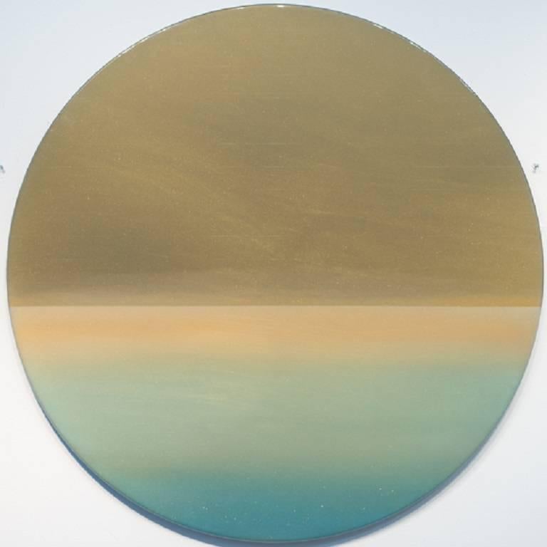 Miya Ando Abstract Painting - Gold Jade Moon