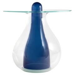 Miya Side Table in avio blue blown glass by Elena Salmistraro for Cappellini