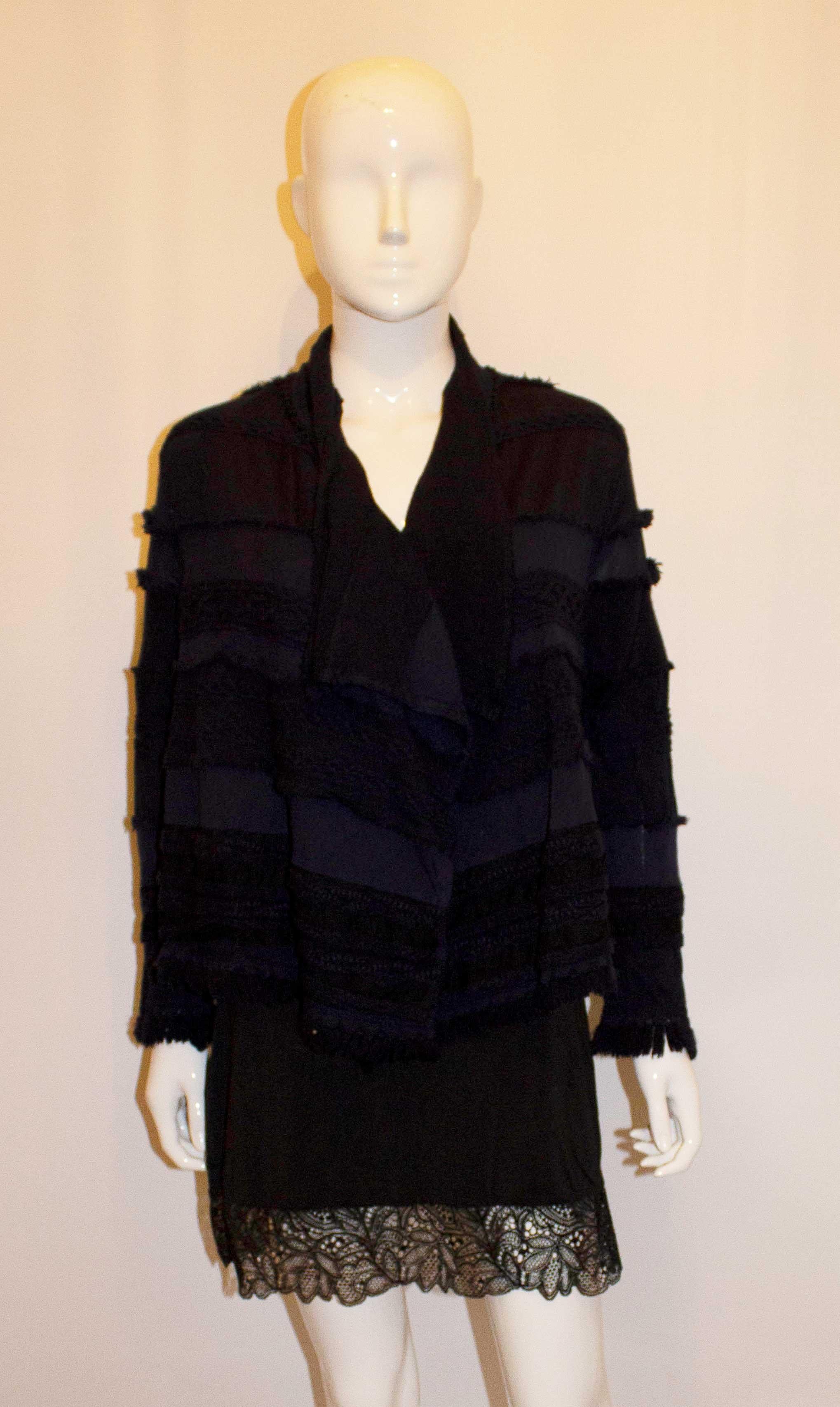 Women's or Men's Miyake Haat Wool Jacket with Fringing and Detail For Sale