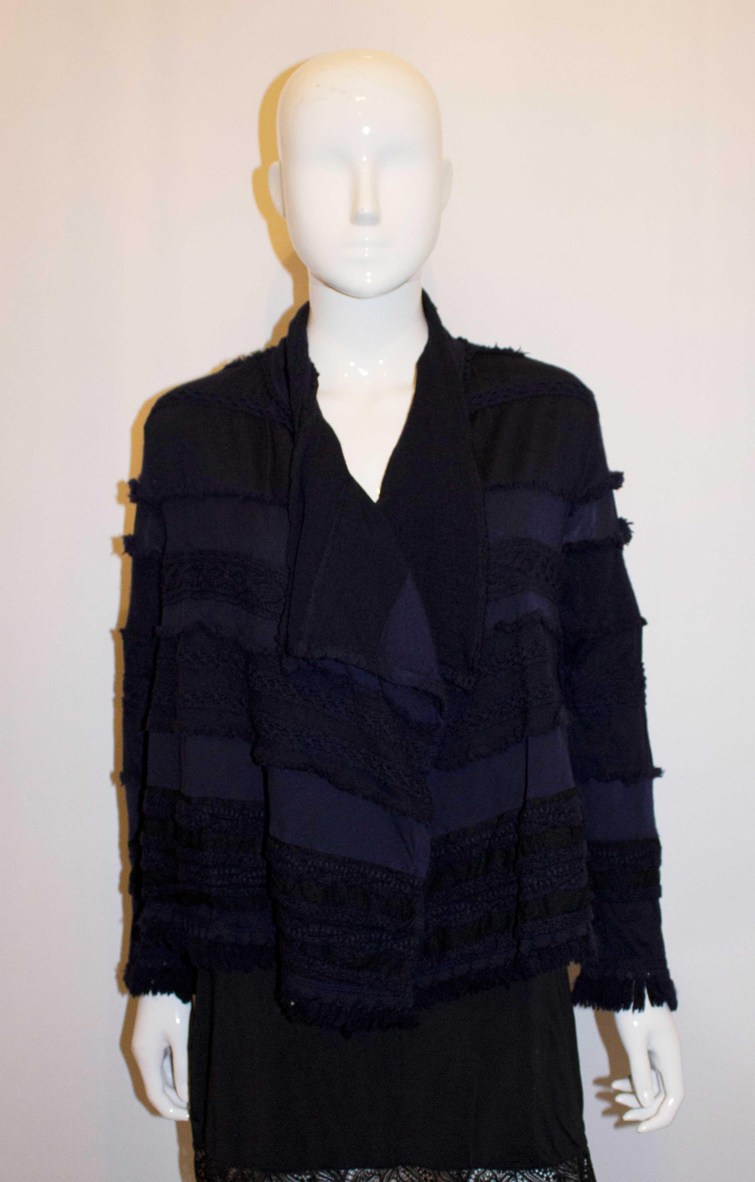 Miyake Haat Wool Jacket with Fringing and Detail For Sale 1