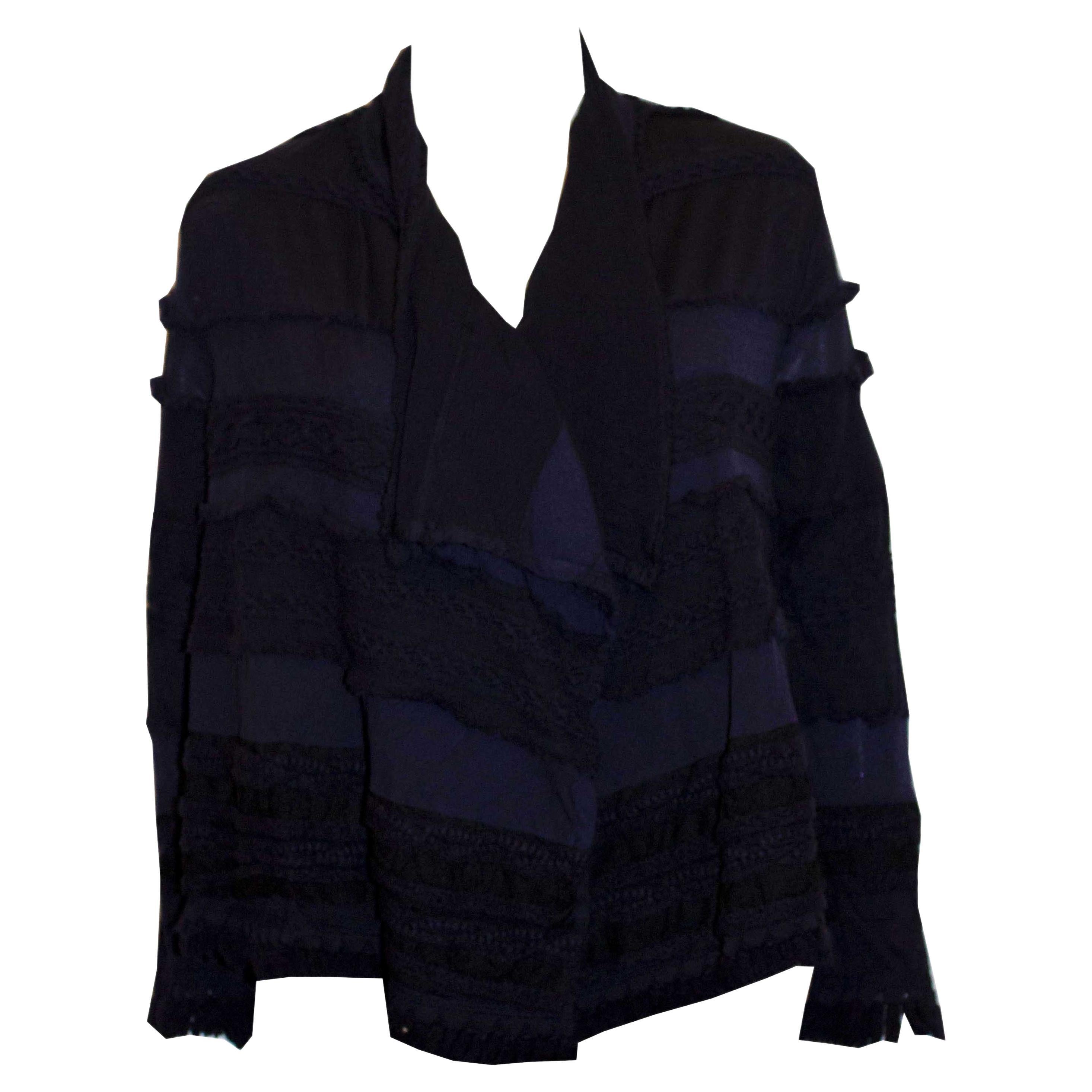 Miyake Haat Wool Jacket with Fringing and Detail For Sale