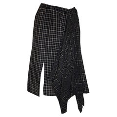 Miyake  Heart / Haat Black and White Skirt with Detachable Frill/Apron Front