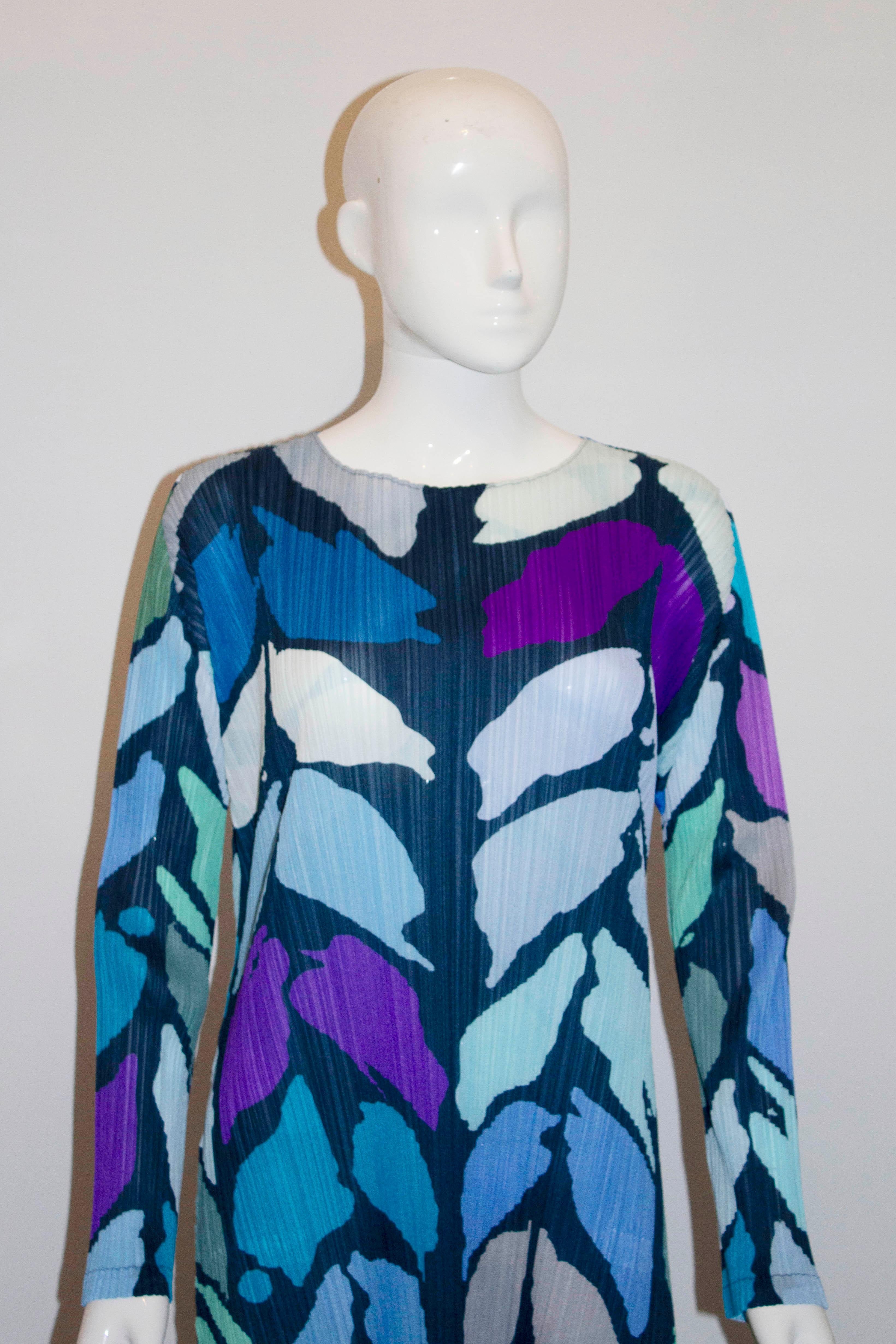 Miyake Pleats Printed Dress In Good Condition In London, GB