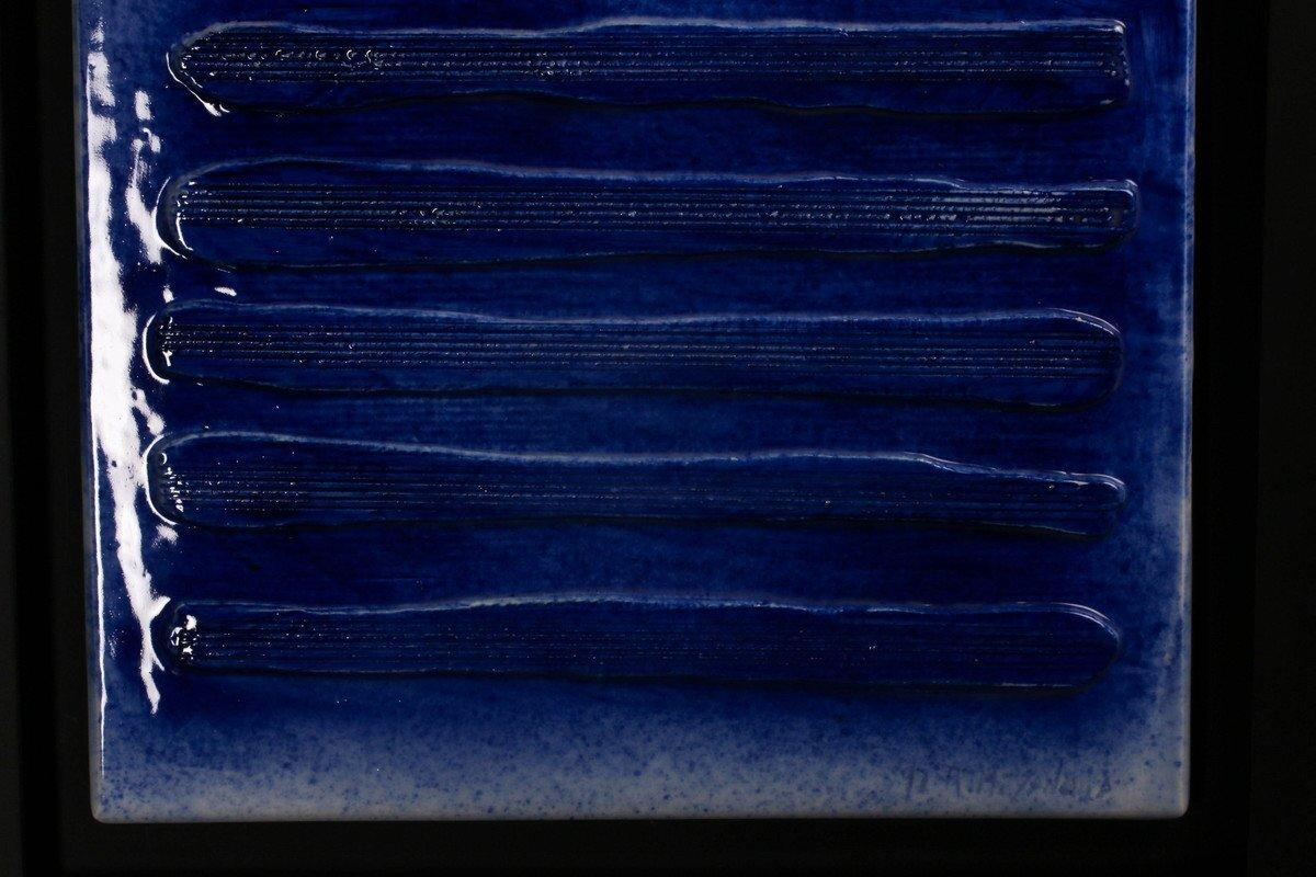 Miyanaga Rikichi, Miyanaga Tozan III, Placca di porcellana, Il corridoio blu, 1992 In condizioni ottime in vendita a PARIS, FR