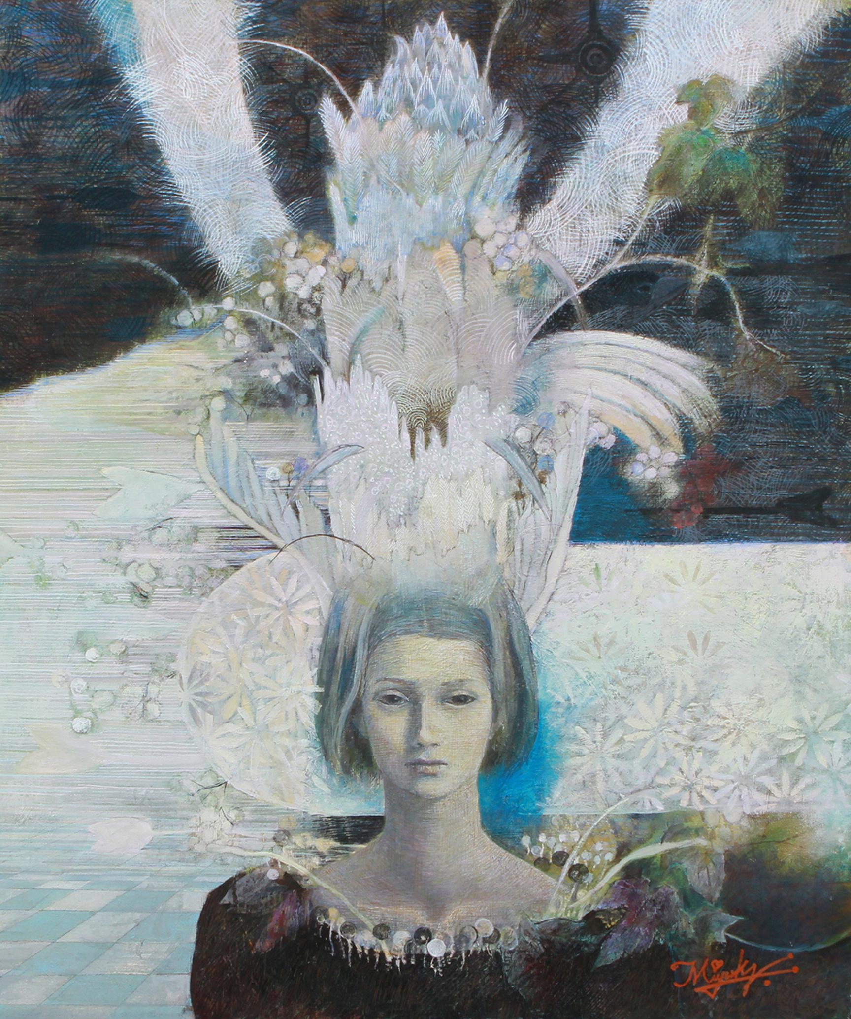 Huile et tempera sur toile

Miyuki Takanashi est une artiste japonaise née en 1961 qui vit et travaille à Sapporo au Japon. Elle est diplômée du département d'art de l'université d'éducation d'Hokkaido, à Iwamizawa. Ses principaux motifs sont les