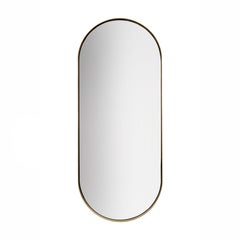 Mizar Italian Oval Wall Mirror in Burnished Metal
