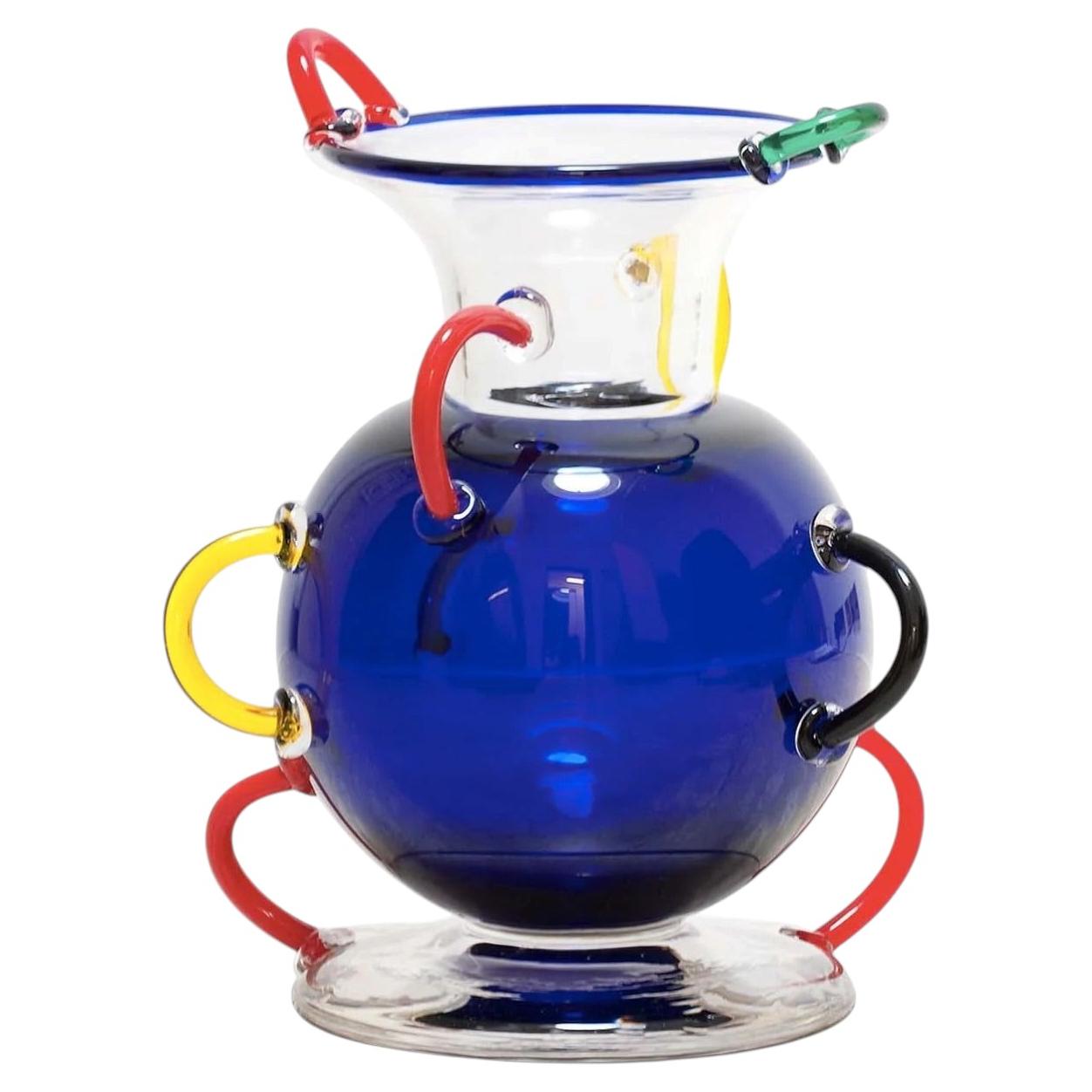Vase „Mizar“ von Ettore Sottsass, mundgeblasenes Murano-Glas, Memphis 1982, Italien