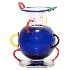 Mizar Vase by Ettore Sottsass, Hand-Blown Murano Glass, Memphis 1982, Italy