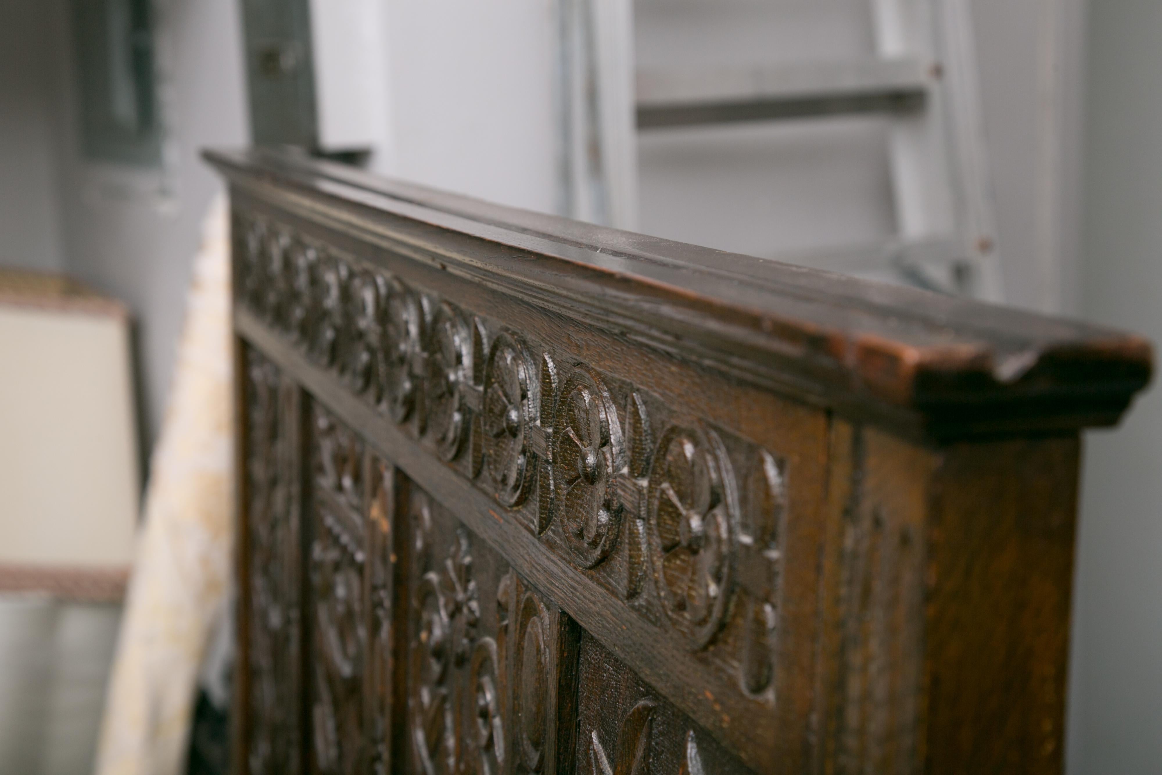 20th Century Mizner Mediterranean Revival Hand-Carved Bench
