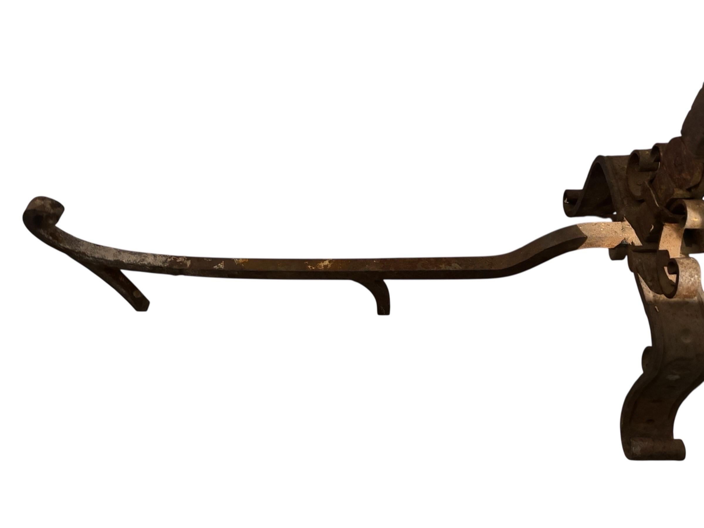 Mizner Wrought Iron Andirons Circa 1890 For Sale 2