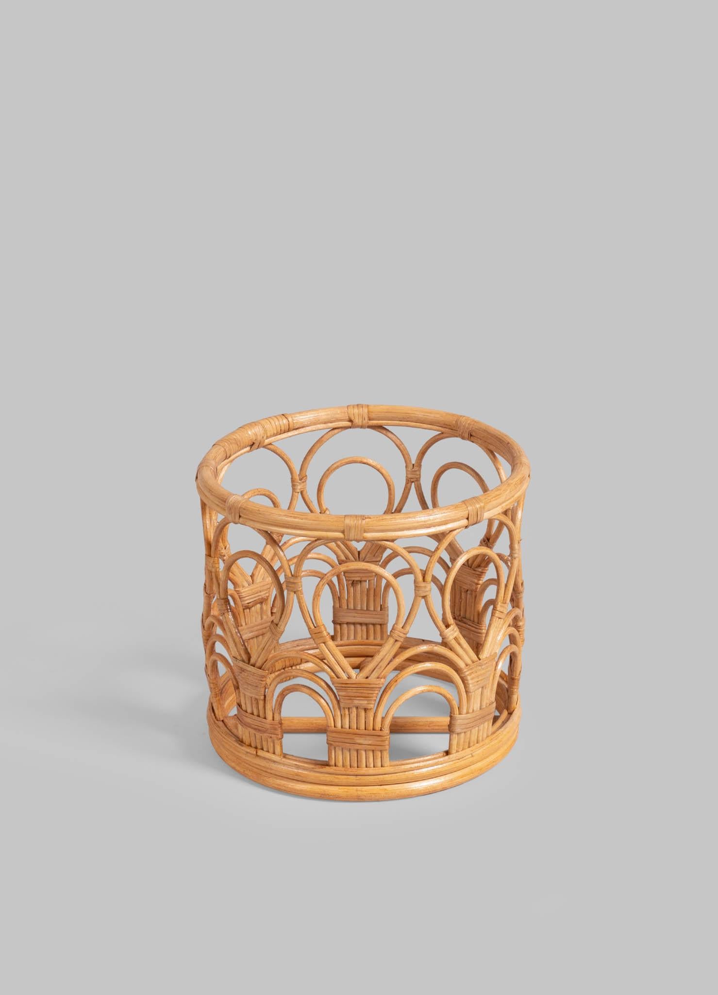 Contemporary Mizoram Ice Bucket Small in Brass and Cane, Viya By Vikram Goyal For Sale