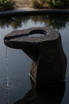 Mizukage Unique Water Feature in Carved Basalt Stone by Andres Monnier