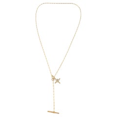Mizuki 14K Yellow Gold Inverted Cross Lariat Necklace