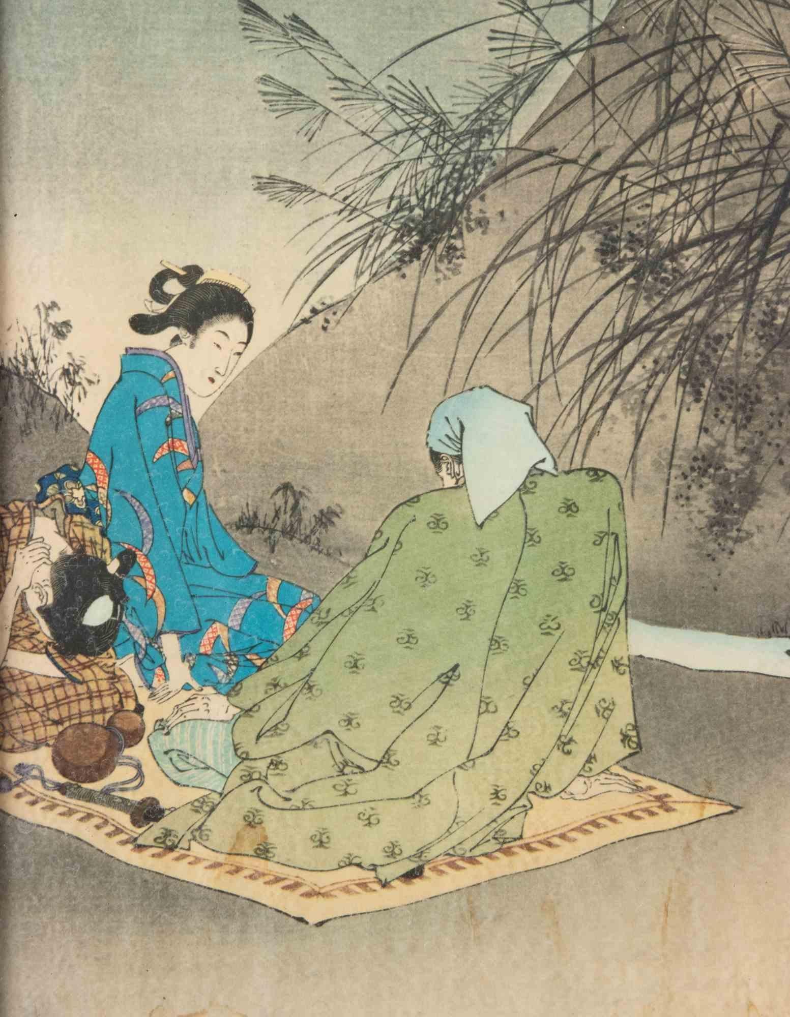 Sanjûroku Kasen ... - Woodcut by Mizuno Toshikata - 1893 For Sale 1