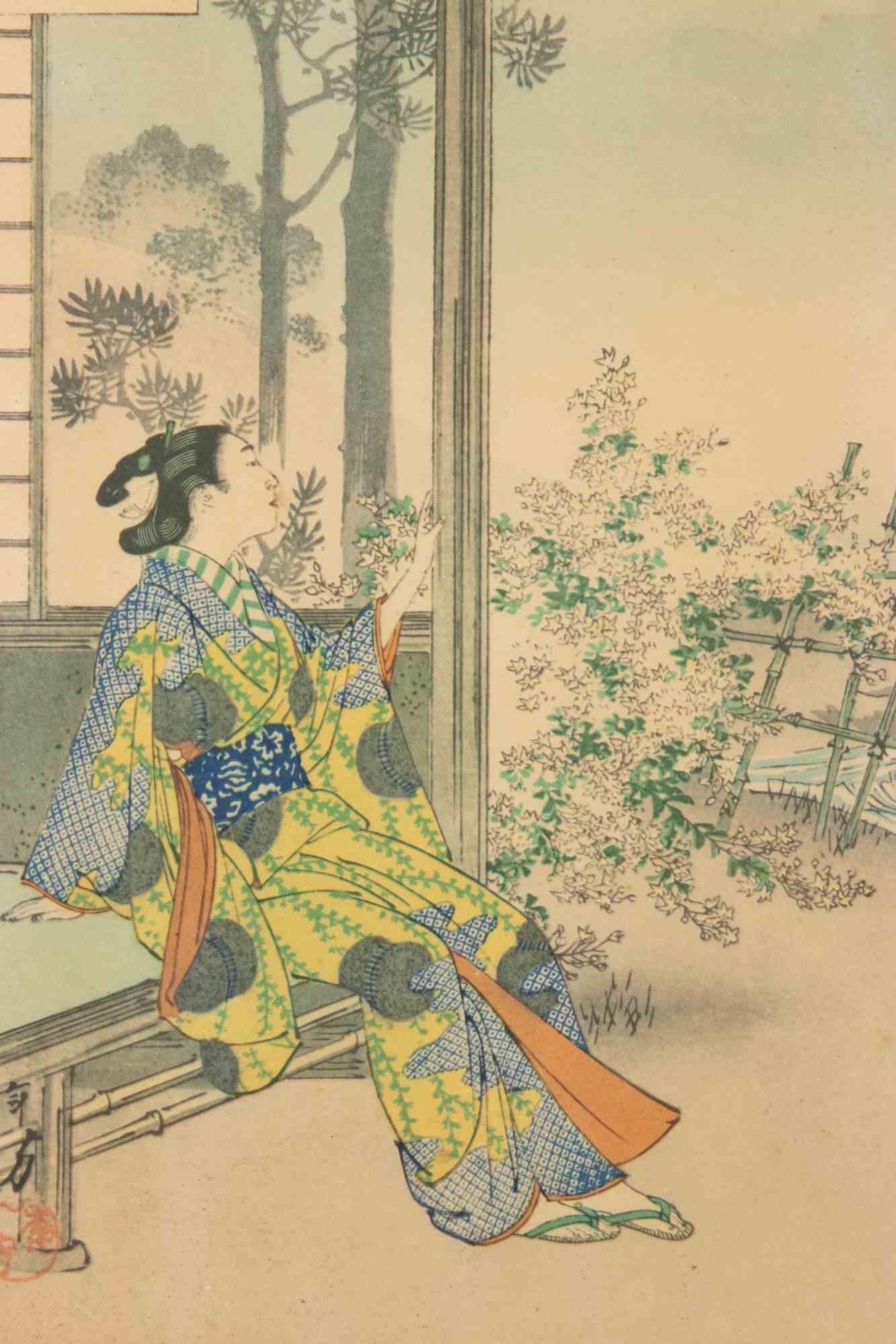 Sanjûroku Kasen ... - Holzschnitt von Mizuno Toshikata - 1893 im Angebot 1