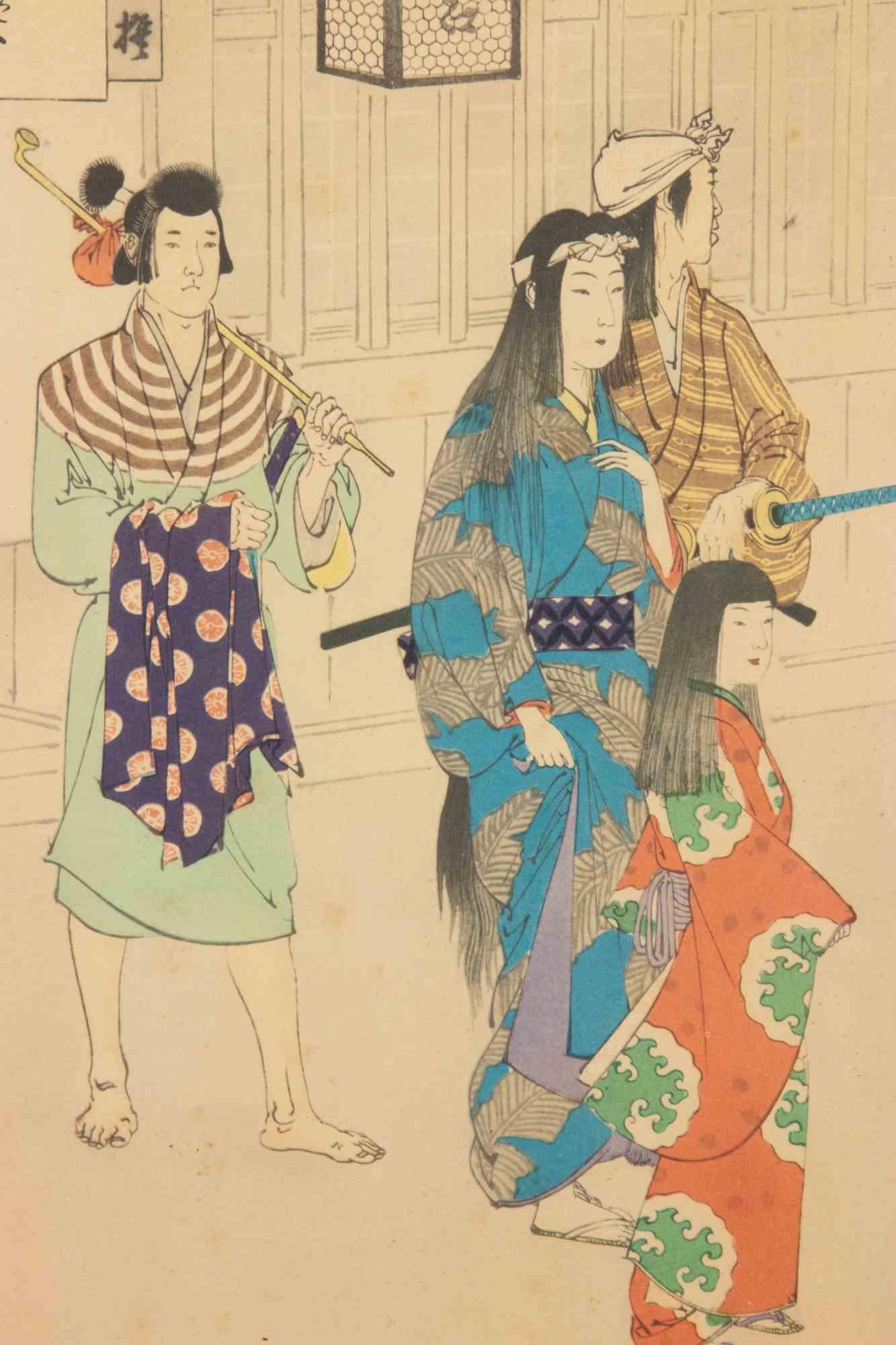 Sanjûroku Kasen... - Woodcut by Mizuno Toshikata - 1893 For Sale 1