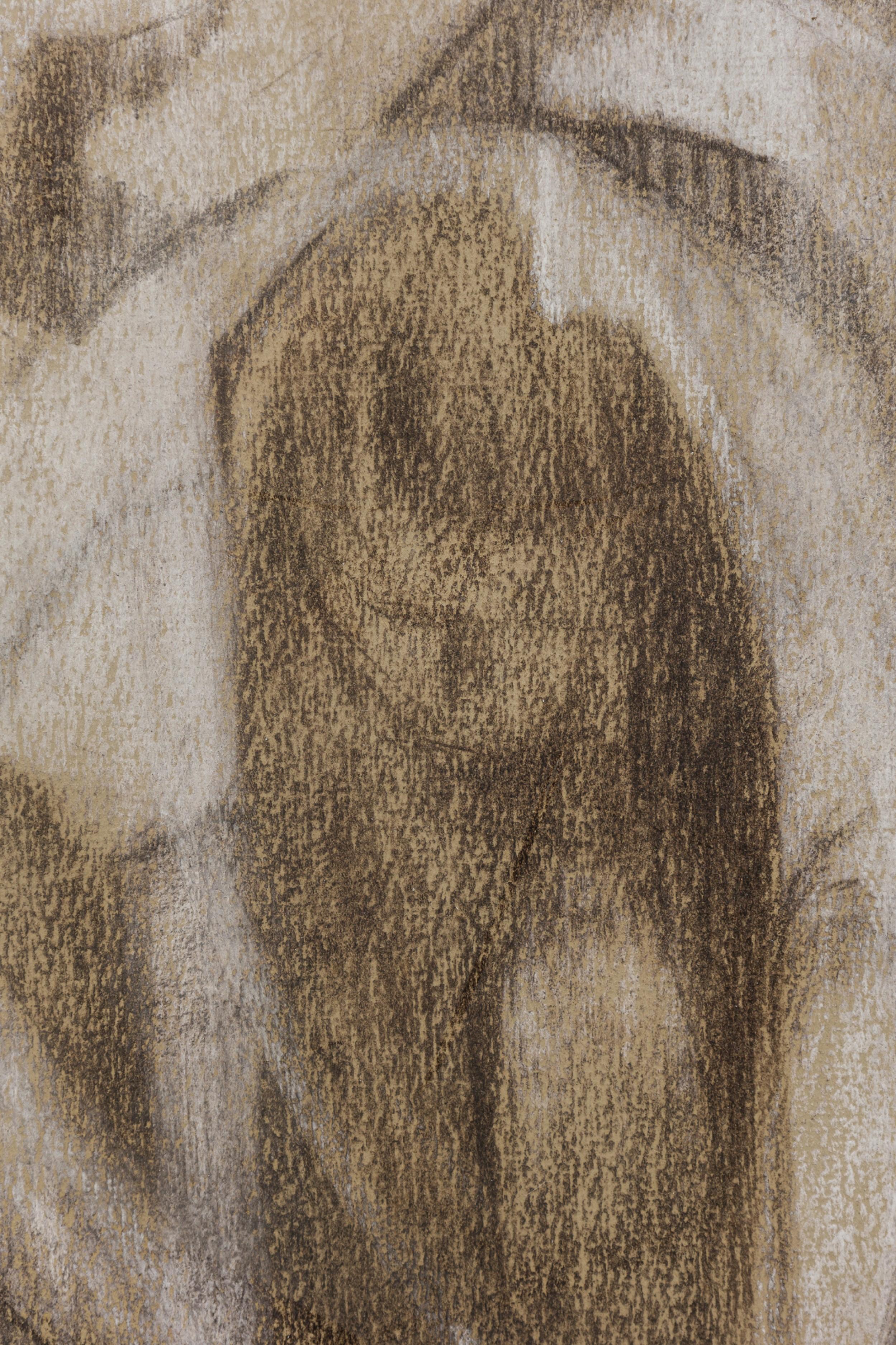 Américain M&M. Goerke Contemporary American Abstract Women in Mourning Charcoal and Pastel (Femmes en deuil au fusain et au pastel) en vente