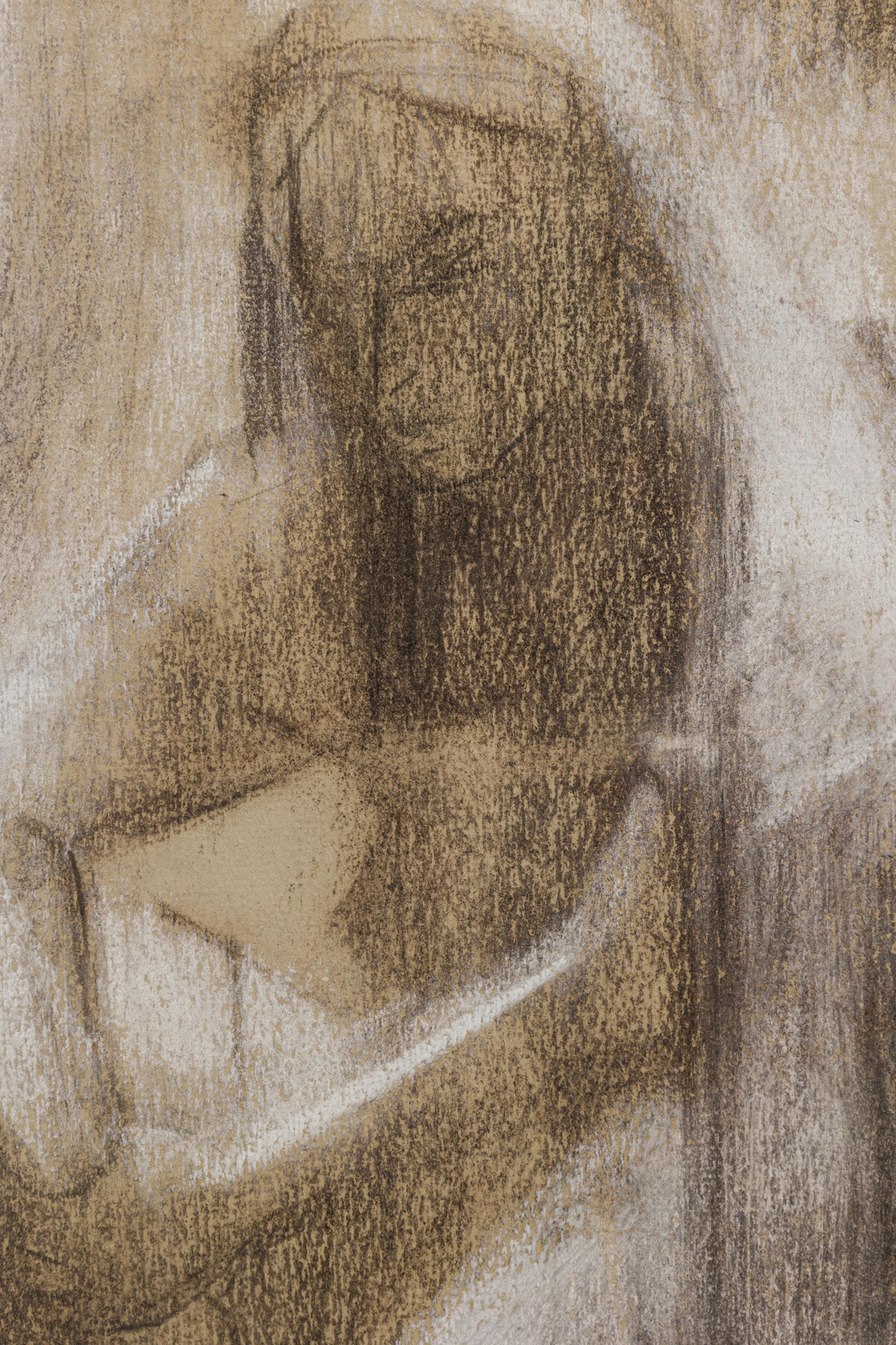 Blanchi M&M. Goerke Contemporary American Abstract Women in Mourning Charcoal and Pastel (Femmes en deuil au fusain et au pastel) en vente