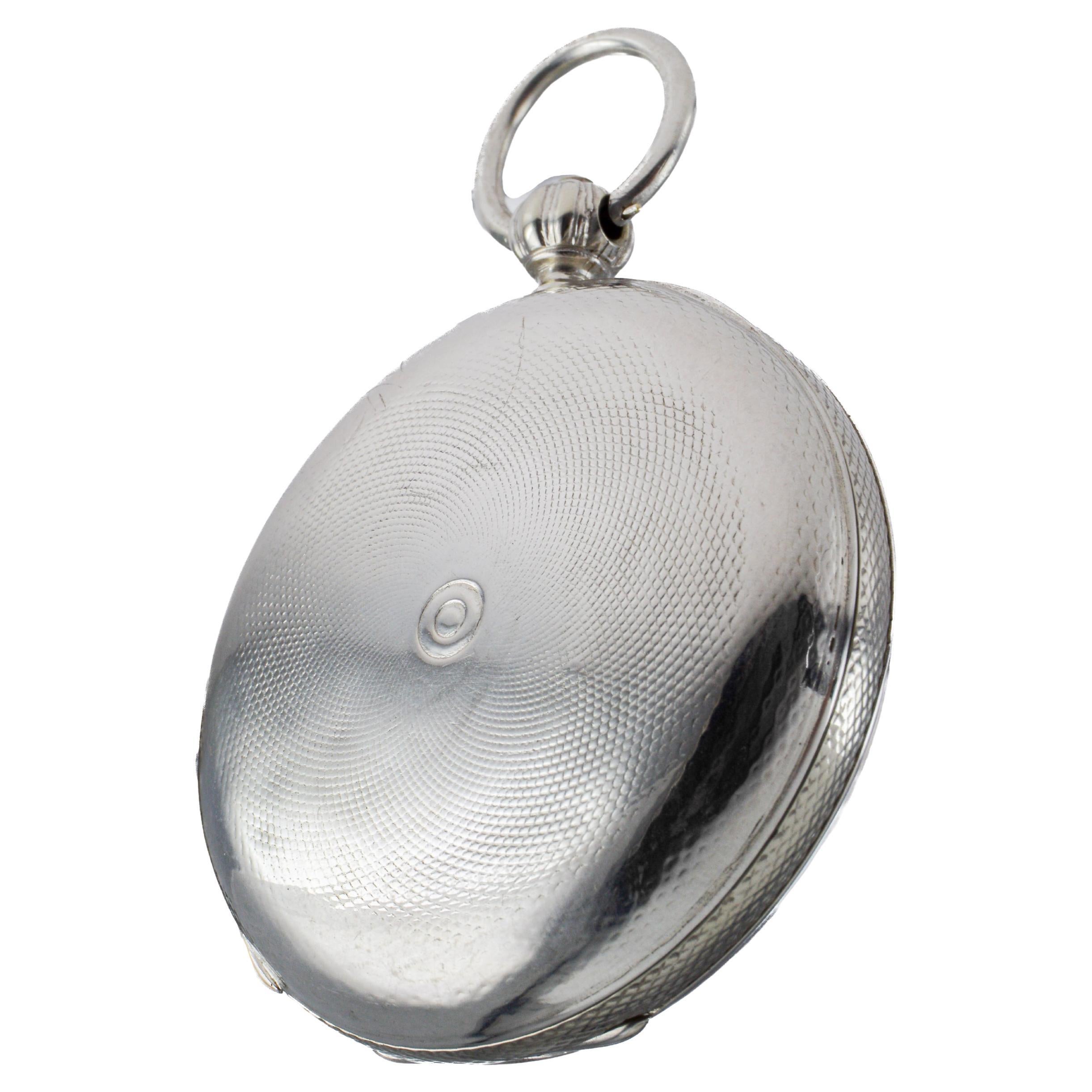 M.J Tobias Oversized Silver Key Wind Pocket Watch circa 1840's For Sale 5