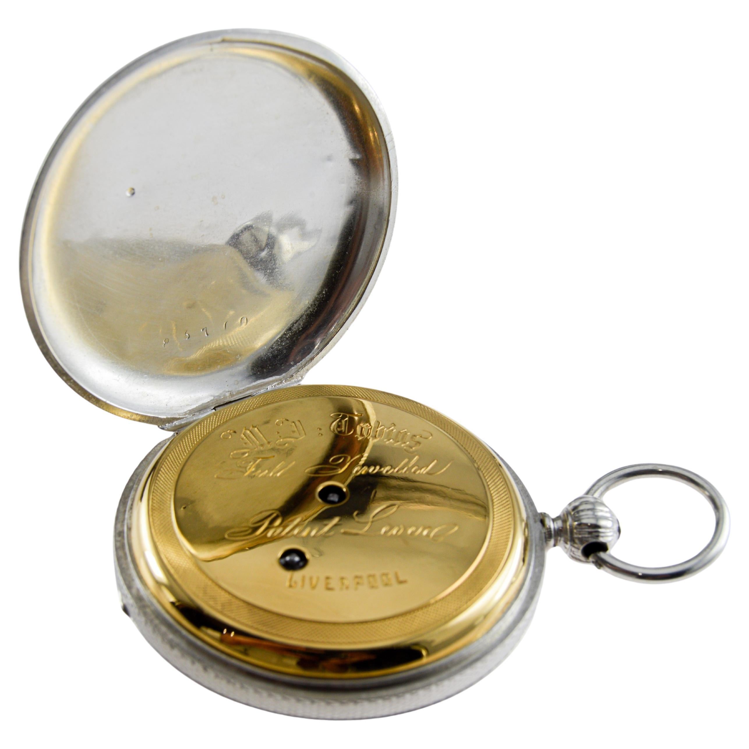 M.J Tobias Oversized Silver Key Wind Pocket Watch circa 1840's For Sale 10