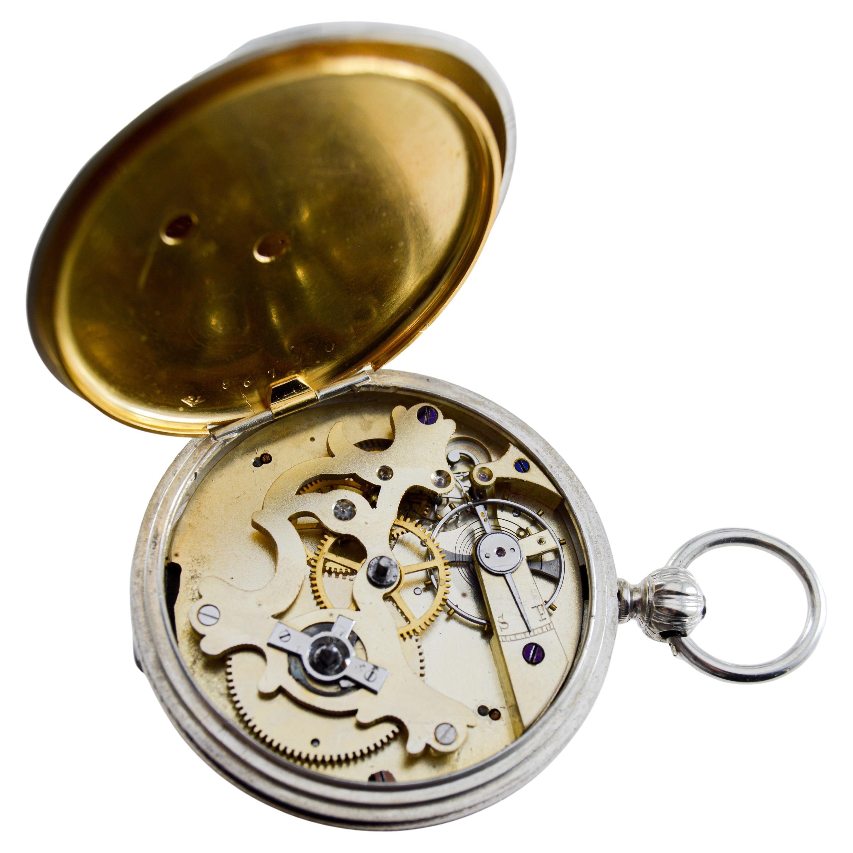 M.J Tobias Oversized Silver Key Wind Pocket Watch circa 1840's For Sale 12